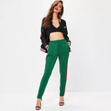 Green And Red Pleated Trousers