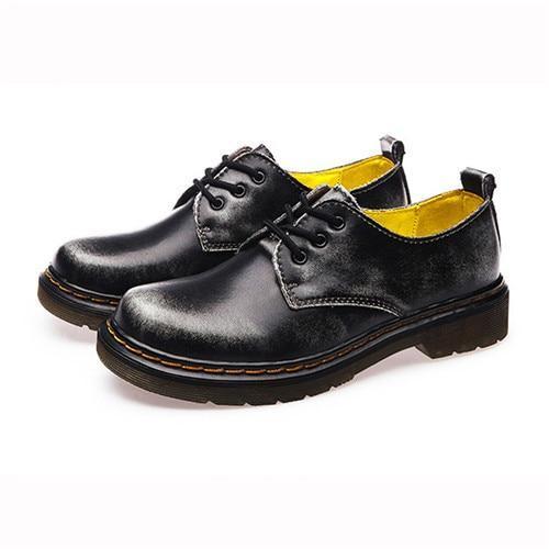 Low Cut Leather Marten Boots – White Market