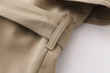 Double Breasted Basic Khaki Trench Coat