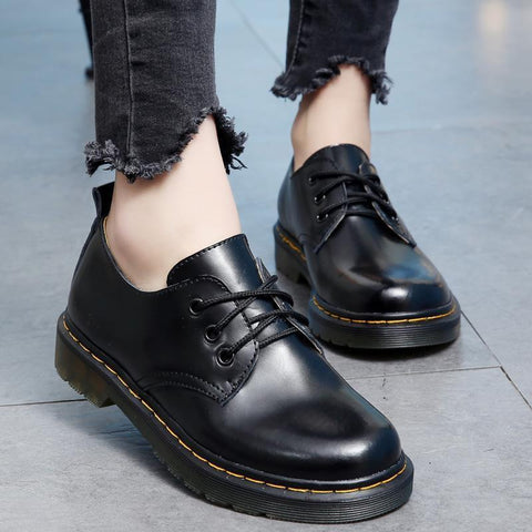 Low Cut Leather Marten Boots – White Market