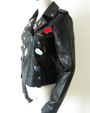 Patched Motorcycle Jacket