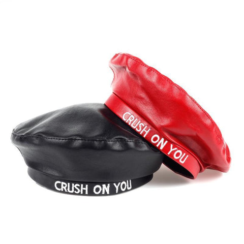 "Crush On You" Leather Beret