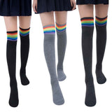 Cozy Rainbow Thigh Socks