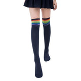 Cozy Rainbow Thigh Socks