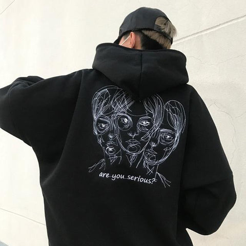 "Are You Serious" Embroidered Hoodie
