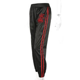 Dragon Embroidered Striped Trousers