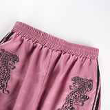 Satin Embroidered Tiger Trousers