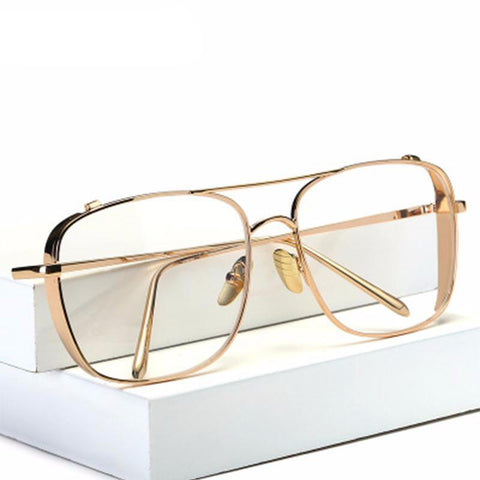 Gold Aviator Clear Glasses