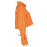 Cropped Orange Denim Jacket