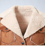 Suede Lamb's Wool Sherpa Teddy Jacket