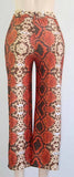 Snake Print High Waisted Straight Trousers