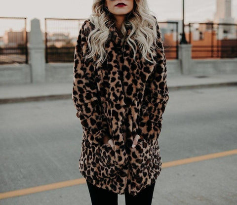 Leopard Vegan Fur Jacket