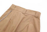 High Waisted Straight Trouser With Chain
