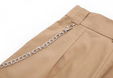 High Waisted Straight Trouser With Chain