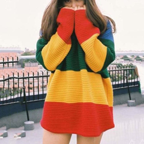 Oversized Rainbow Sweater