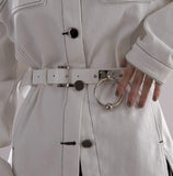 Steel Ring Leather Belt