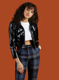 Black Patent Leather Jacket With Choker
