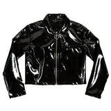 Black Patent Leather Jacket With Choker