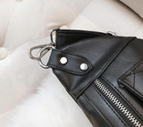 Classic Black Leather Belt Bag