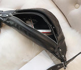 Classic Black Leather Belt Bag