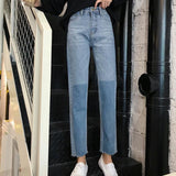 Two Tone Slim Straight Jeans