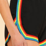 Rainbow Trim High Waisted Shorts