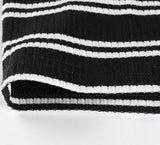 Black And White Knitted Mock Turtleneck