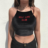 "Self Love Club" Velvet Top