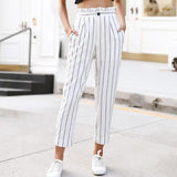 Vertical Striped Straight Trousers