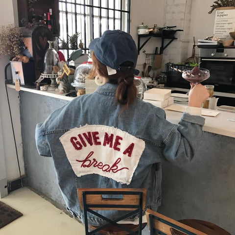 "Give Me A Break" Denim Jacket