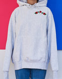 Rose Embroidered Cotton Hoodie