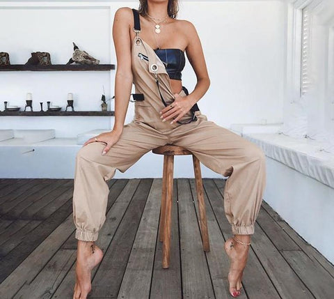 Khaki Cargo Overalls