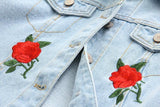 Rose Embroidered Denim Jacket