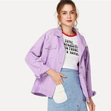 Pastel Purple Distressed Denim Jacket