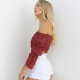 Off The Shoulder Boho Puff Sleeve Top
