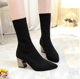 Minimal High Heel Sock Boot