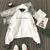 "Love Yourself" Faux Two Layered Hoodie