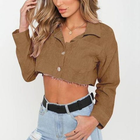 Cropped Corduroy Jacket