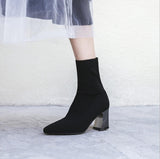 Minimal High Heel Sock Boot