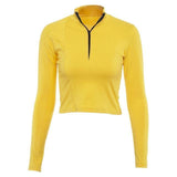 Yellow Long Sleeve Zip Up Sweater