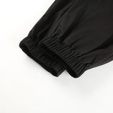 High Waisted Black Nylon Cargo Pants