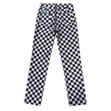 Zip Up Checkered High Waisted Trousers