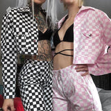 Checkerboard Cropped Jacket