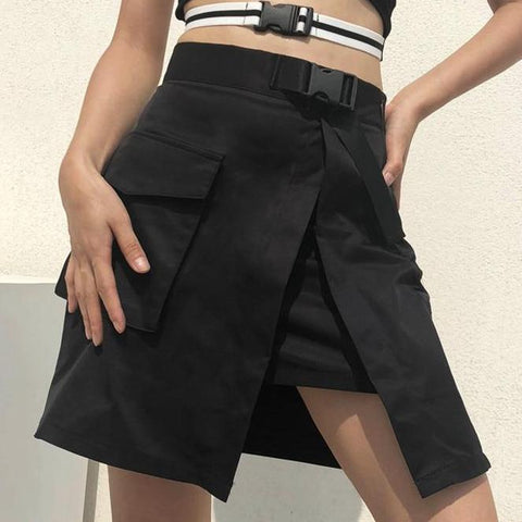 Split Cargo Mini Skirt