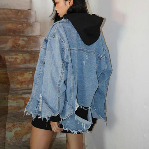 Oversize Distressed Denim Jacket