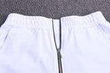 High Waisted White Zipper Trousers