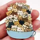 Cats In A Cup Pin