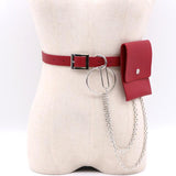 Basic Button Belt Bag With Detachable Chains