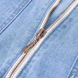 High Waisted Back Zipper Jeans
