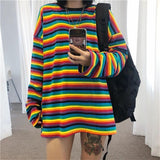 Rainbow Striped Long Sleeve Shirt
